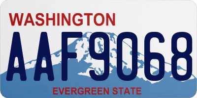 WA license plate AAF9068