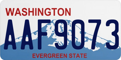 WA license plate AAF9073