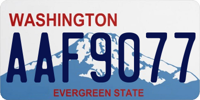 WA license plate AAF9077