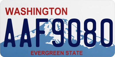 WA license plate AAF9080