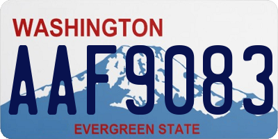 WA license plate AAF9083