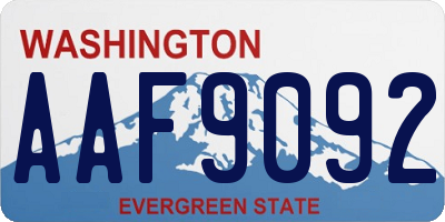 WA license plate AAF9092