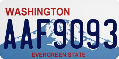 WA license plate AAF9093
