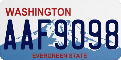 WA license plate AAF9098