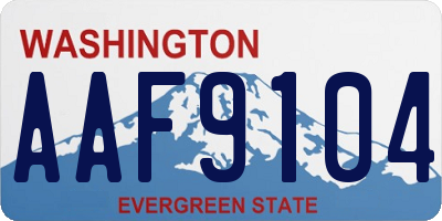 WA license plate AAF9104