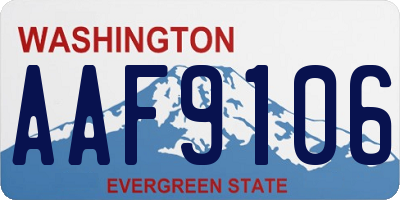 WA license plate AAF9106