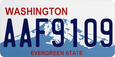 WA license plate AAF9109