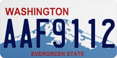 WA license plate AAF9112