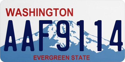 WA license plate AAF9114