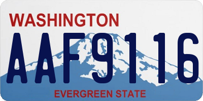 WA license plate AAF9116