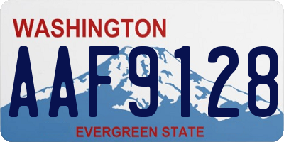 WA license plate AAF9128