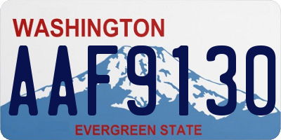 WA license plate AAF9130