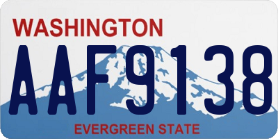 WA license plate AAF9138