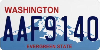 WA license plate AAF9140
