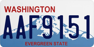 WA license plate AAF9151