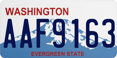 WA license plate AAF9163