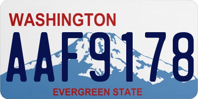 WA license plate AAF9178