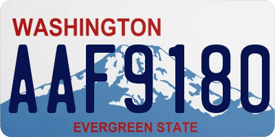 WA license plate AAF9180