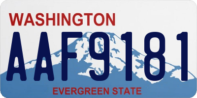 WA license plate AAF9181