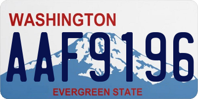 WA license plate AAF9196