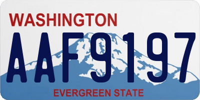 WA license plate AAF9197