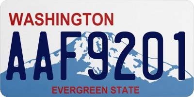 WA license plate AAF9201