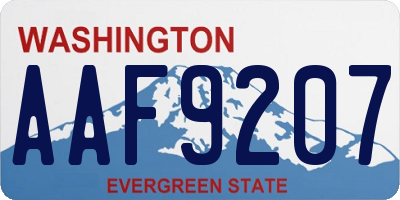 WA license plate AAF9207