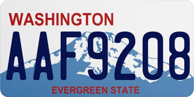 WA license plate AAF9208