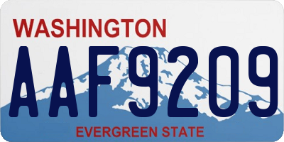 WA license plate AAF9209