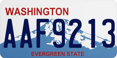 WA license plate AAF9213