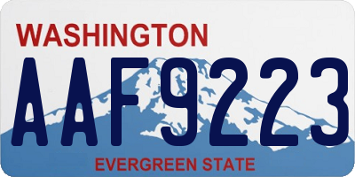 WA license plate AAF9223
