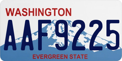 WA license plate AAF9225