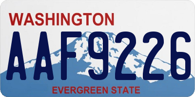 WA license plate AAF9226