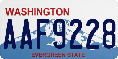 WA license plate AAF9228