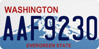 WA license plate AAF9230