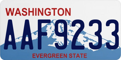 WA license plate AAF9233