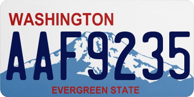 WA license plate AAF9235