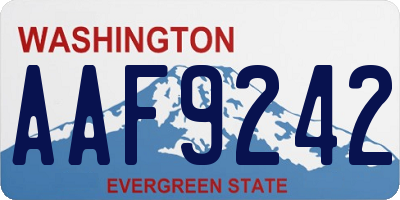 WA license plate AAF9242
