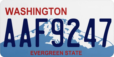 WA license plate AAF9247