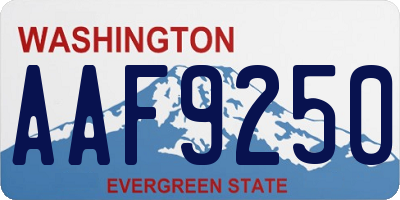 WA license plate AAF9250
