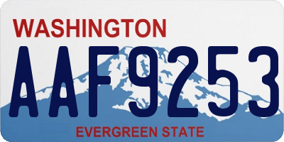WA license plate AAF9253