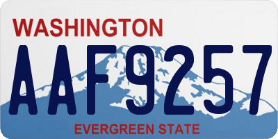 WA license plate AAF9257