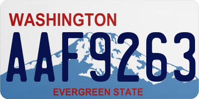 WA license plate AAF9263