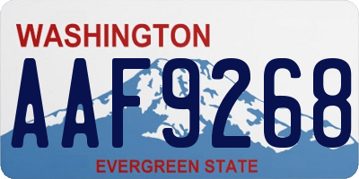 WA license plate AAF9268