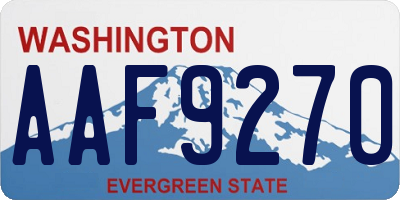 WA license plate AAF9270