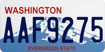 WA license plate AAF9275