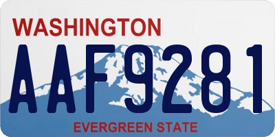 WA license plate AAF9281