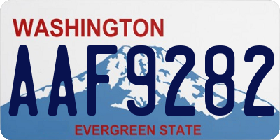 WA license plate AAF9282