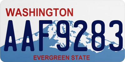 WA license plate AAF9283