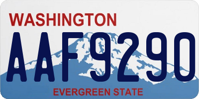 WA license plate AAF9290